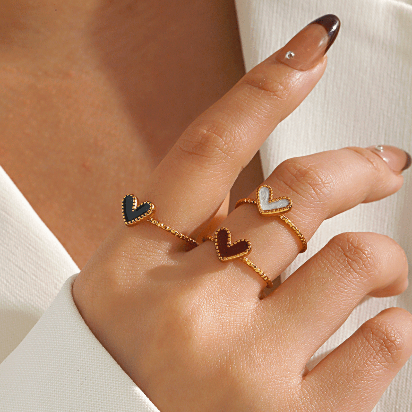 RICCARDI - BAGUE AJUSTABLE "Luna Heart" - Riccardi